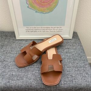 Tan Slide Sandals